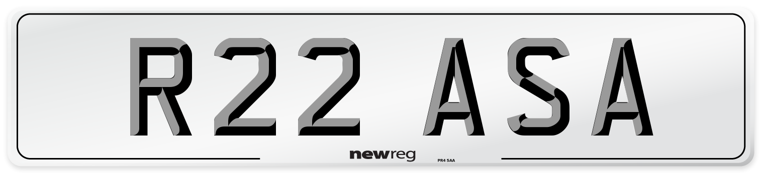 R22 ASA Number Plate from New Reg